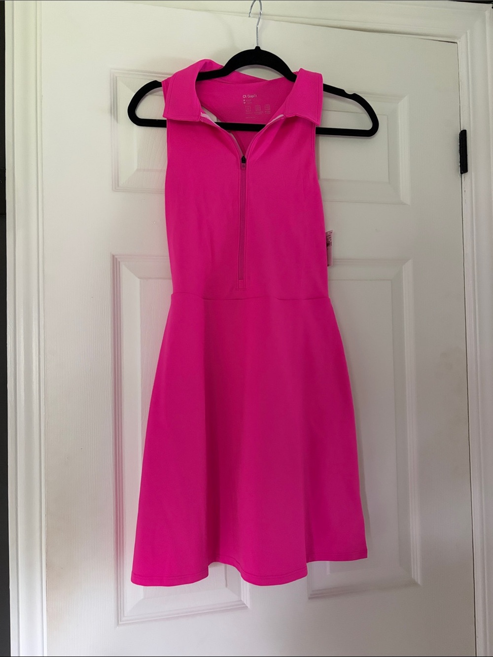 Gap Hot Pink Sleeveless Zip Athletic Polo Dress